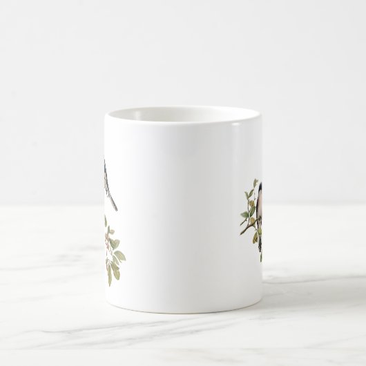 ヴィンテージかわいらしの鳥が枝の上に コーヒーマグカップ (中央)