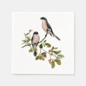 ヴィンテージかわいらしの鳥が枝の上に スタンダードカクテルナプキン (正面)