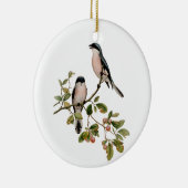 ヴィンテージかわいらしの鳥が枝の上に セラミックオーナメント (右)