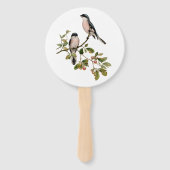 ヴィンテージかわいらしの鳥が枝の上に ハンドファン (裏面)