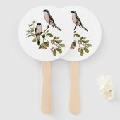 ヴィンテージかわいらしの鳥が枝の上に ハンドファン (正面&裏面)