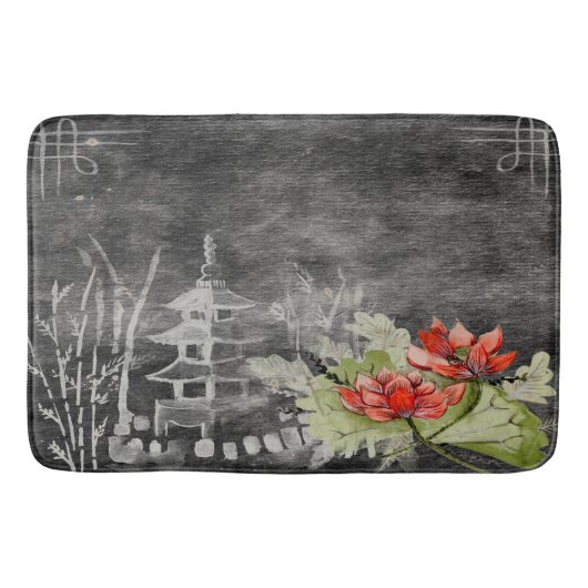 ヴィンテージかわいらしアジアンバスルーム バスマット (正面)