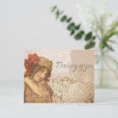 ヴィンテージかわいらしアールデコレディ考えるズ・オブ・ユー ポストカード (スタンド正面)