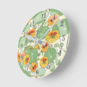 ヴィンテージかわいらしアールヌーボーナスタジウムフローラ ラウンド壁時計 (傾斜)