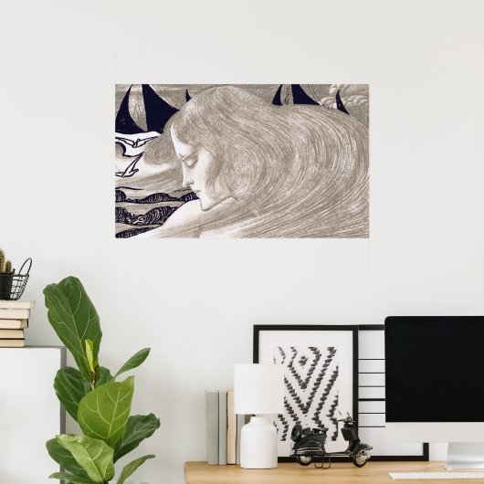 ヴィンテージかわいらしアールヌーボー ポスター (ホームオフィス)