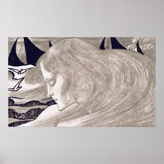 ヴィンテージかわいらしアールヌーボー ポスター (正面)