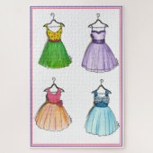 ヴィンテージかわいらしウェア1950sプロムパーティードレス ジグソーパズル (縦)