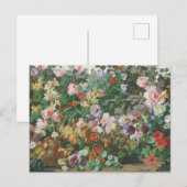 ヴィンテージかわいらしカラフル花絵を描フローラ ポストカード (正面/裏面)