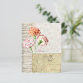 ヴィンテージかわいらしカーネーションのスクラップブック紙 (スタンド正面)