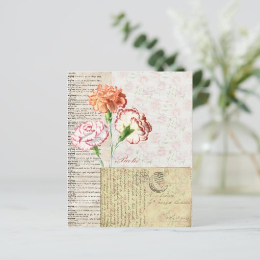 ヴィンテージかわいらしカーネーションのスクラップブック紙 (スタンド正面)