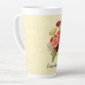 ヴィンテージかわいらしカーネーションブーケ カフェラテマグ (左アングル)