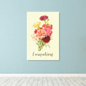 ヴィンテージかわいらしカーネーションブーケ キャンバスプリント (インサイチュ (ウッドフロア))