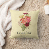 ヴィンテージかわいらしカーネーションブーケ クッション (ブランケット)