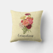 ヴィンテージかわいらしカーネーションブーケ クッション (裏面)