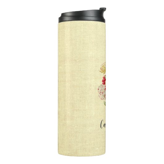 ヴィンテージかわいらしカーネーションブーケ  タンブラー (回転左)