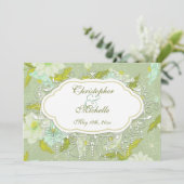 ヴィンテージかわいらしガーデニアフラワー結婚式招待状 招待状 (スタンド正面)