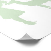 ヴィンテージかわいらしガールと鹿のシルエット ポスター (角)