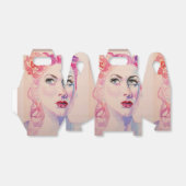 ヴィンテージかわいらしガール結婚ズケーキ愛用ボックスピンク フェイバーボックス (折り畳みなし)