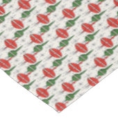 ヴィンテージかわいらしクリスマスレッドグリーンオーナメント テーブルクロス (アングル)