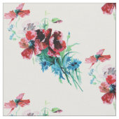 ヴィンテージかわいらしケシ ファブリック (クローズアップ)