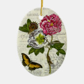 ヴィンテージかわいらしコラージュ セラミックオーナメント (正面)