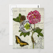 ヴィンテージかわいらしコラージュ ポストカード (正面/裏面)