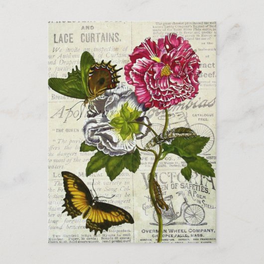 ヴィンテージかわいらしコラージュ ポストカード (正面)