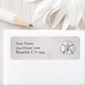 ヴィンテージかわいらしサンドドルシーセルビーチアドレス ラベル (インサイチュ)
