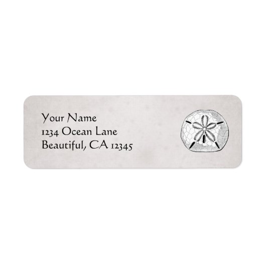 ヴィンテージかわいらしサンドドルシーセルビーチアドレス ラベル (正面)