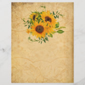 ヴィンテージかわいらしスタイルひまわりスクラップブック紙 (裏面)