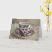 ヴィンテージかわいらしティーカップマザーズデイカード カード (黄色い花)