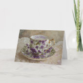 ヴィンテージかわいらしティーカップマザーズデイカード カード (正面)