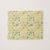 ヴィンテージかわいらしティーパーティーティーカップとティーポットプリント ジグソーパズル (横)