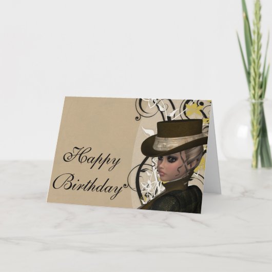 ヴィンテージかわいらしハッピーバースデーカード1 カード (正面)