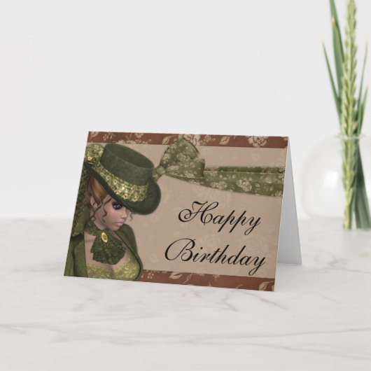 ヴィンテージかわいらしハッピーバースデーカード3 カード (正面)