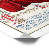 ヴィンテージかわいらしハロウィーン魔女とジャック・オランタン ポスター (角)