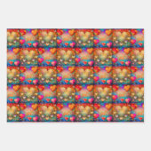 ヴィンテージかわいらしハートバレンタインデー ラッピングペーパーシート (正面3)