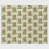 ヴィンテージかわいらしバニーラビットイースターギフトラップ ラッピングペーパー (フラット)