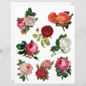 ヴィンテージかわいらしバラフッシーカットスクラップブック紙 (正面/裏面)