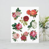 ヴィンテージかわいらしバラフッシーカットスクラップブック紙 (スタンド正面)