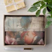 ヴィンテージかわいらしバラ&ボタニカルコラージデクページ 薄葉紙 (ギフト)