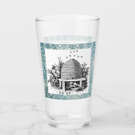 ヴィンテージかわいらしビーハイブとダマスク タンブラーグラス