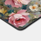 ヴィンテージかわいらしピンクとクリームガーデンバラフローラ デスクマット (コーナー)