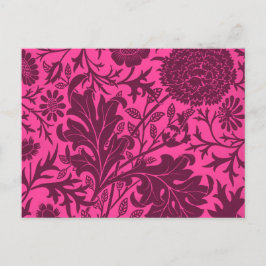 ヴィンテージかわいらしピンクとマルーンの花柄 ポストカード