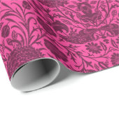 ヴィンテージかわいらしピンクとマルーンの花柄 ラッピングペーパー (ロールコーナー)