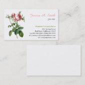 ヴィンテージかわいらしピンクのバラの花プロフェッショナル 名刺 (正面/裏面)