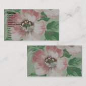 ヴィンテージかわいらしピンクの花 名刺 (正面/裏面)