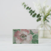 ヴィンテージかわいらしピンクの花 名刺 (スタンド正面)