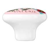 ヴィンテージかわいらしピンクホリホックス セラミックノブ (側面)