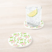 ヴィンテージかわいらしピンクローズコースターまたはドリンクマット コースター (側面)